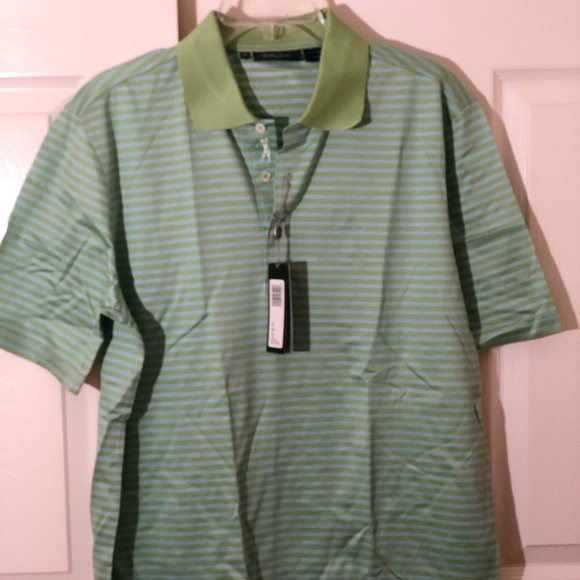 Bobby Jones Green Striped Polo Shirt - Picture 2 of 4
